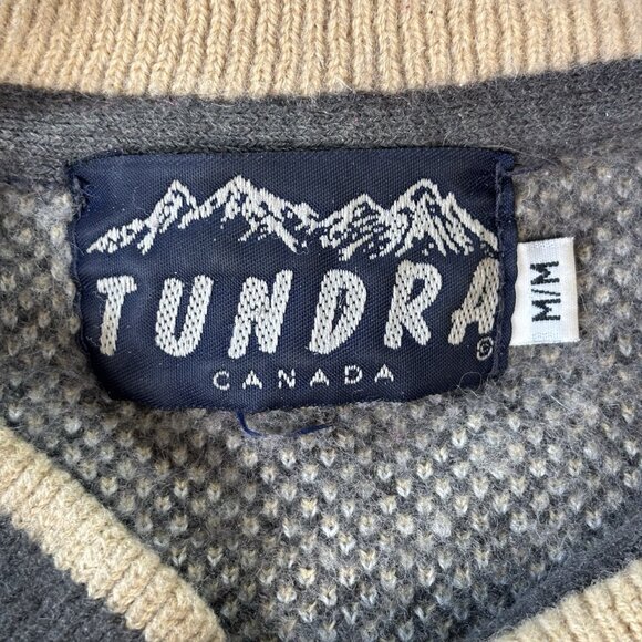 VTG Tundra Canada Wool Knit Sweater Mens Size M Pullover Fair Isle Nordic Ski - Picture 6 of 9